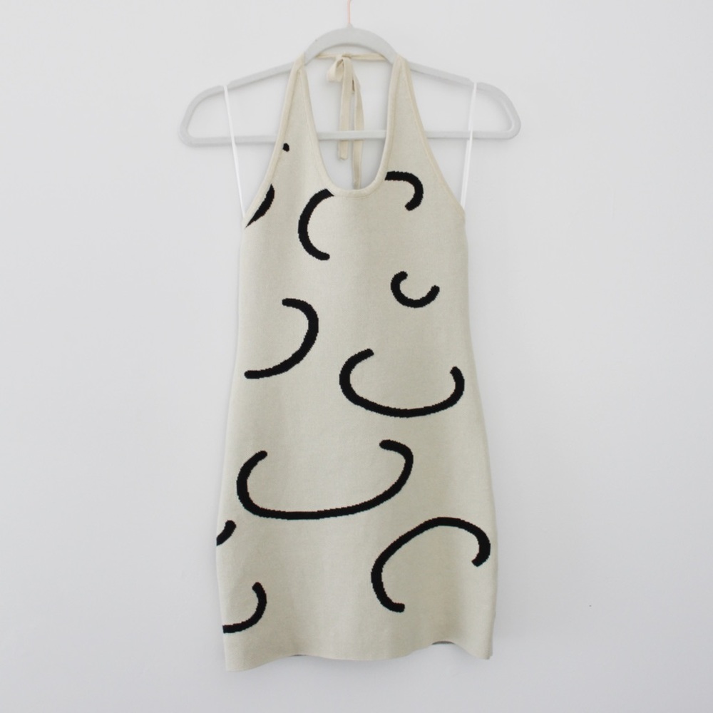 Verge Girl Summer Weekend Knit Mini Halter Dress in Cream NWT - Picture 10 of 14